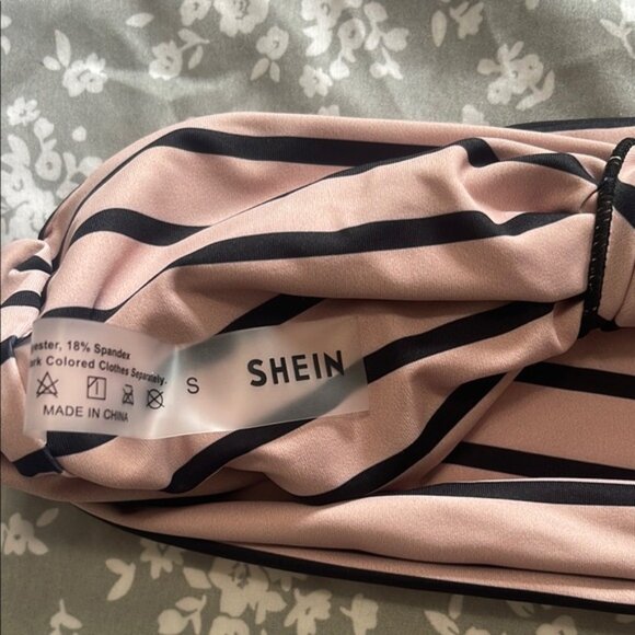 SHEIN Pink and Black Striped Bikini - Picture 3 of 3